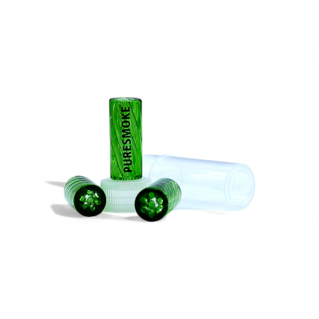 PURESMOKE 10mm Spiral Glasfilter Tip Green - PURESMOKE Filters