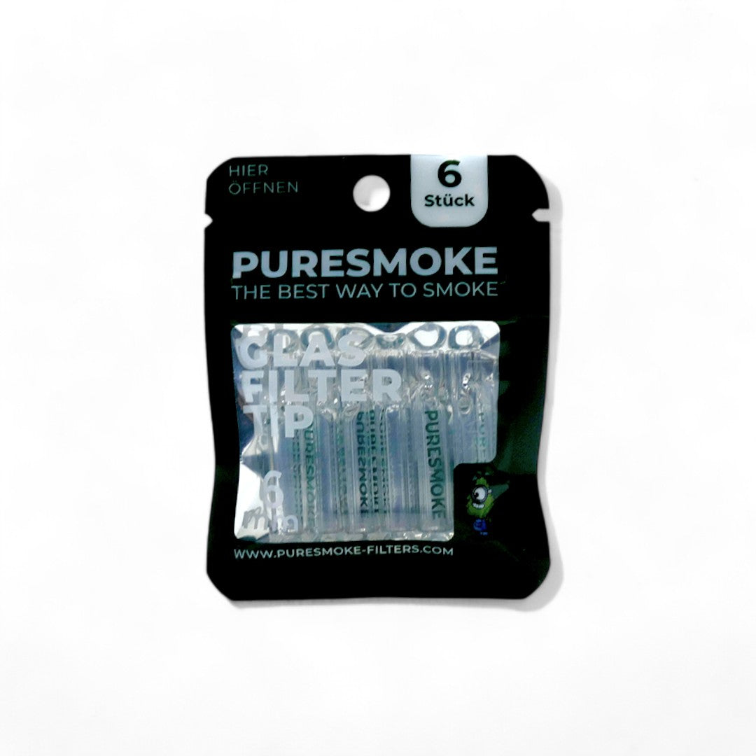 PURESMOKE 6er Pack 6mm "Two Stitches" Glasfilter Tips - PURESMOKE Filters