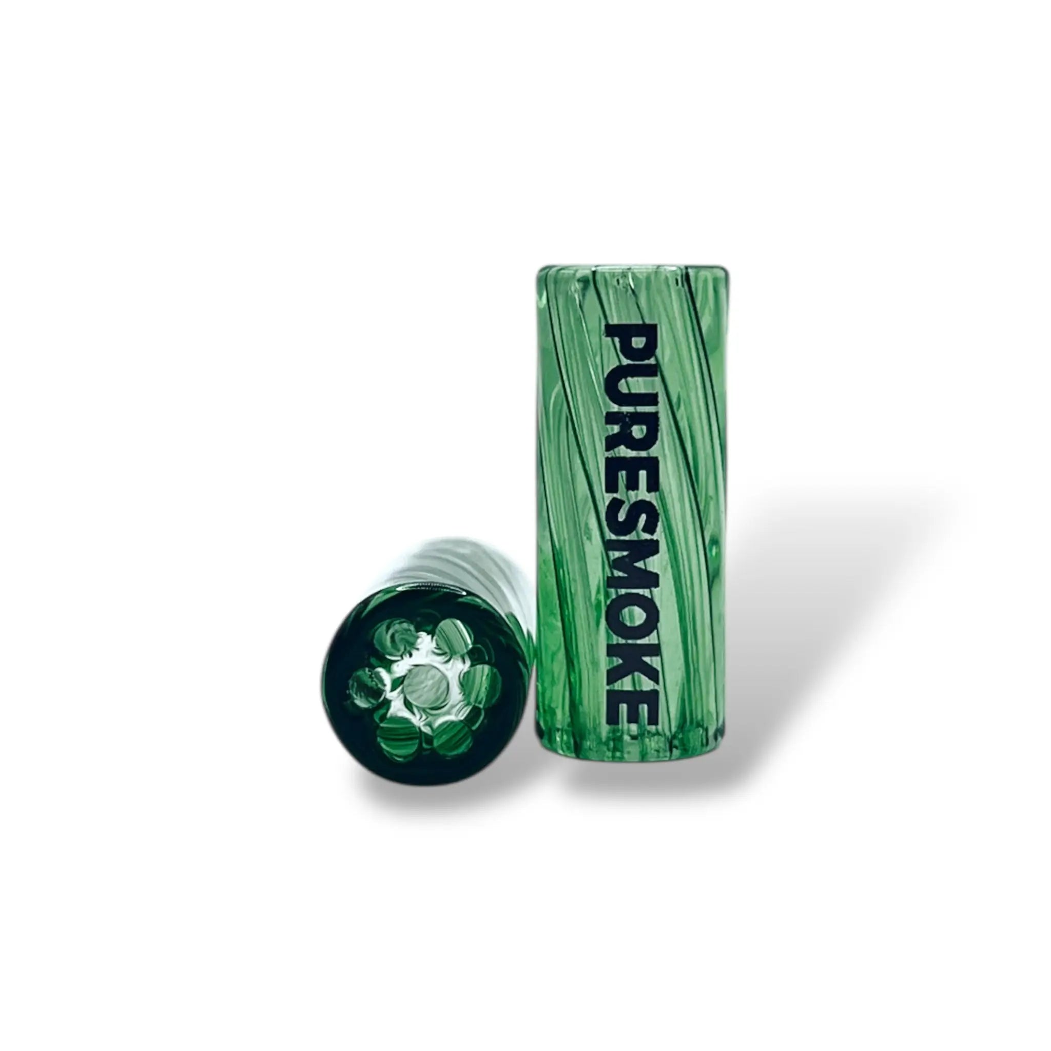 PURESMOKE 10mm Spiral Glasfilter Tip - Green PURESMOKE Filters
