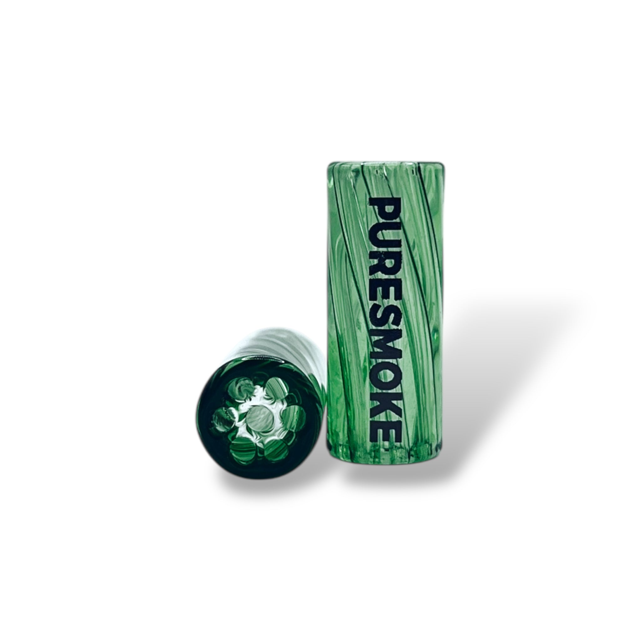 PURESMOKE 10mm Spiral Glasfilter Tip - Green - PURESMOKE Filters