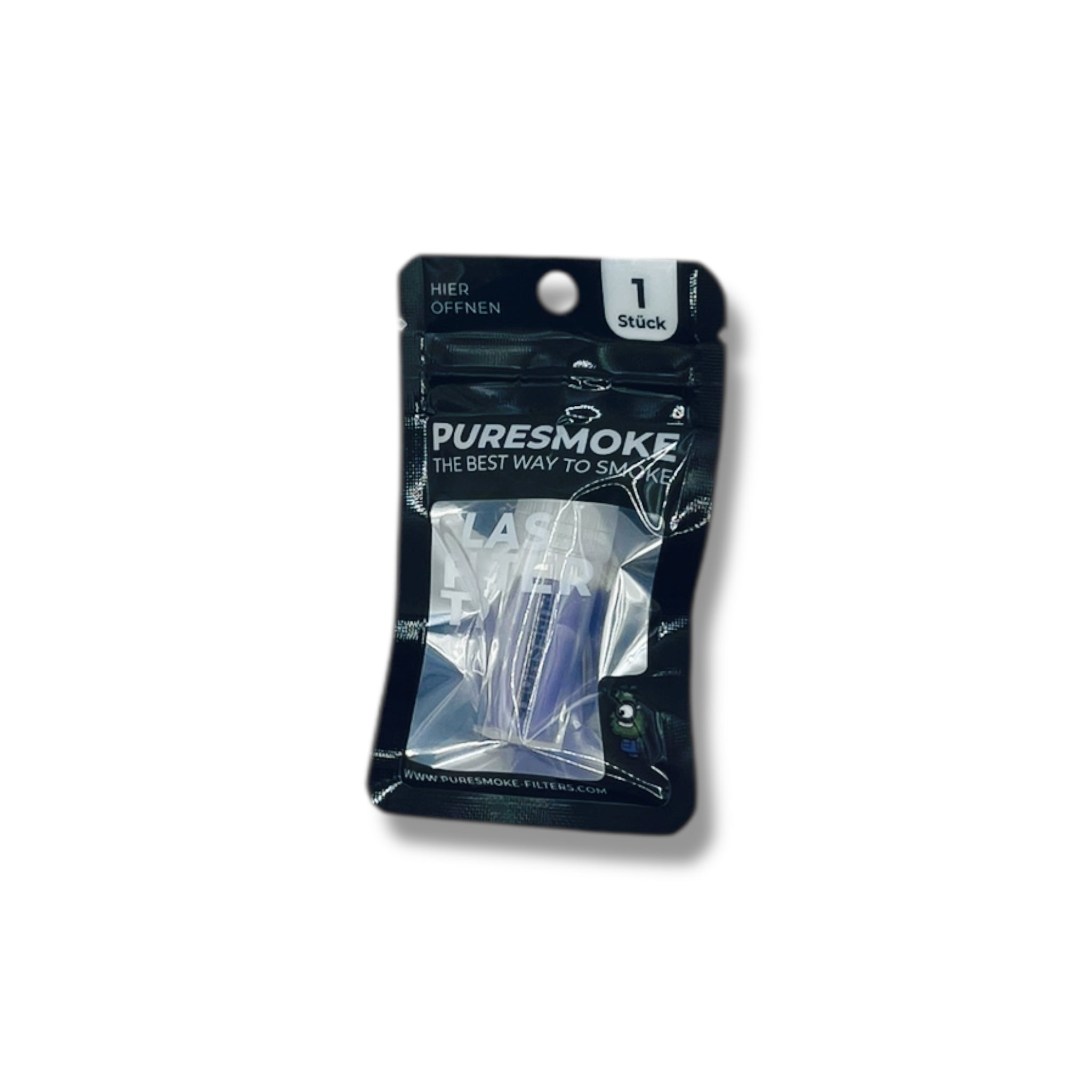 PURESMOKE 10mm Milky Glasfilter Tip - Dark Violett - PURESMOKE Filters