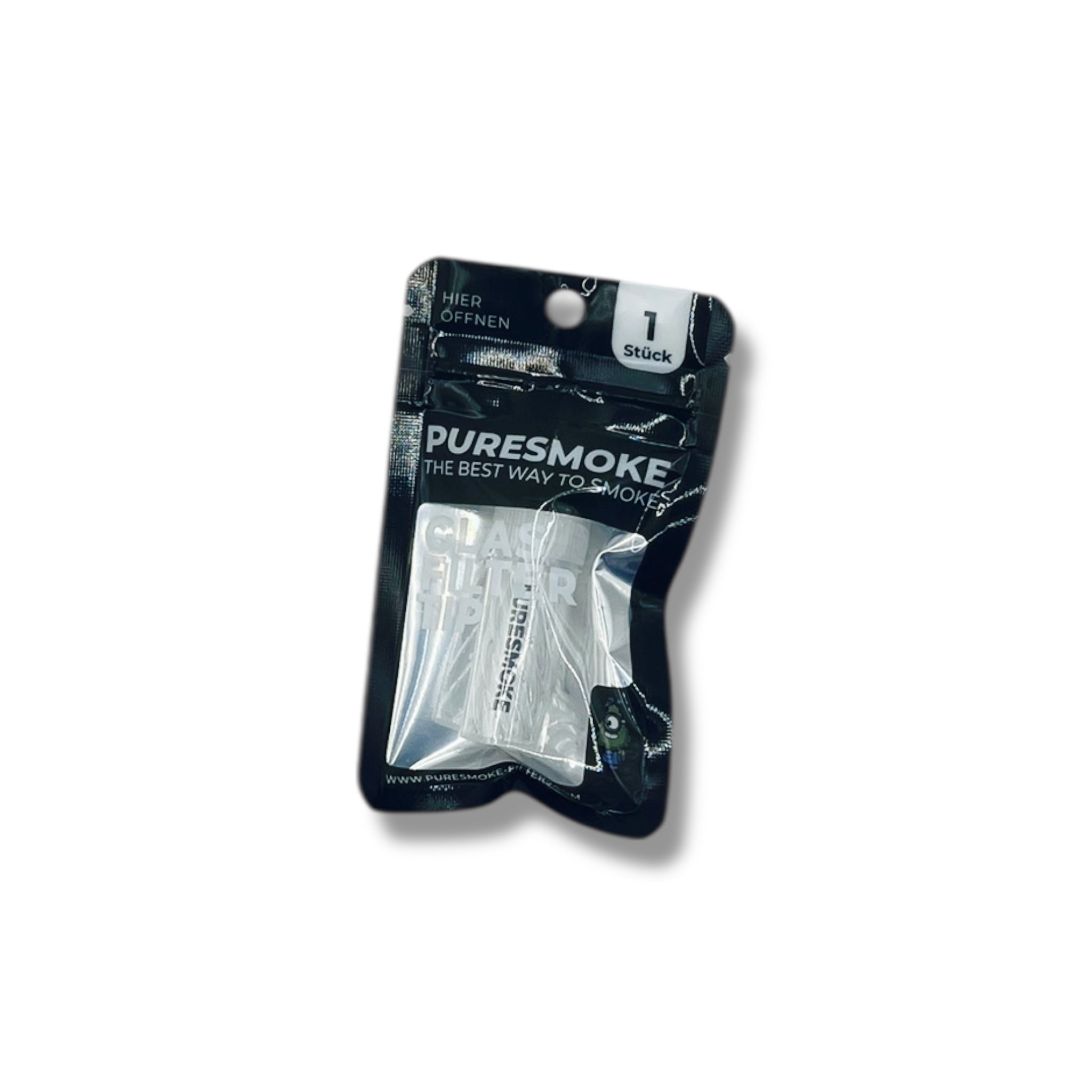 PURESMOKE 8mm Noodles Glasfilter Tip - Clear - PURESMOKE Filters