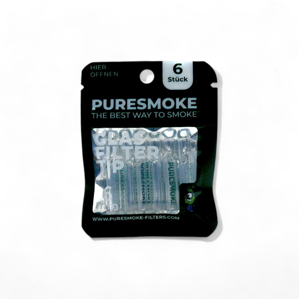 PURESMOKE 6er Pack 6mm "Two Stitches" Glasfilter Tips - PURESMOKE Filters