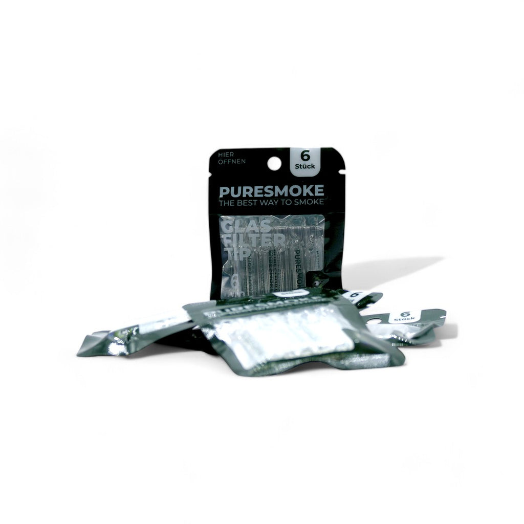 PURESMOKE 6er Pack 6mm "Two Stitches" Glasfilter Tips - PURESMOKE Filters