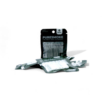 PURESMOKE 6er Pack 6mm "Two Stitches" Glasfilter Tips - PURESMOKE Filters