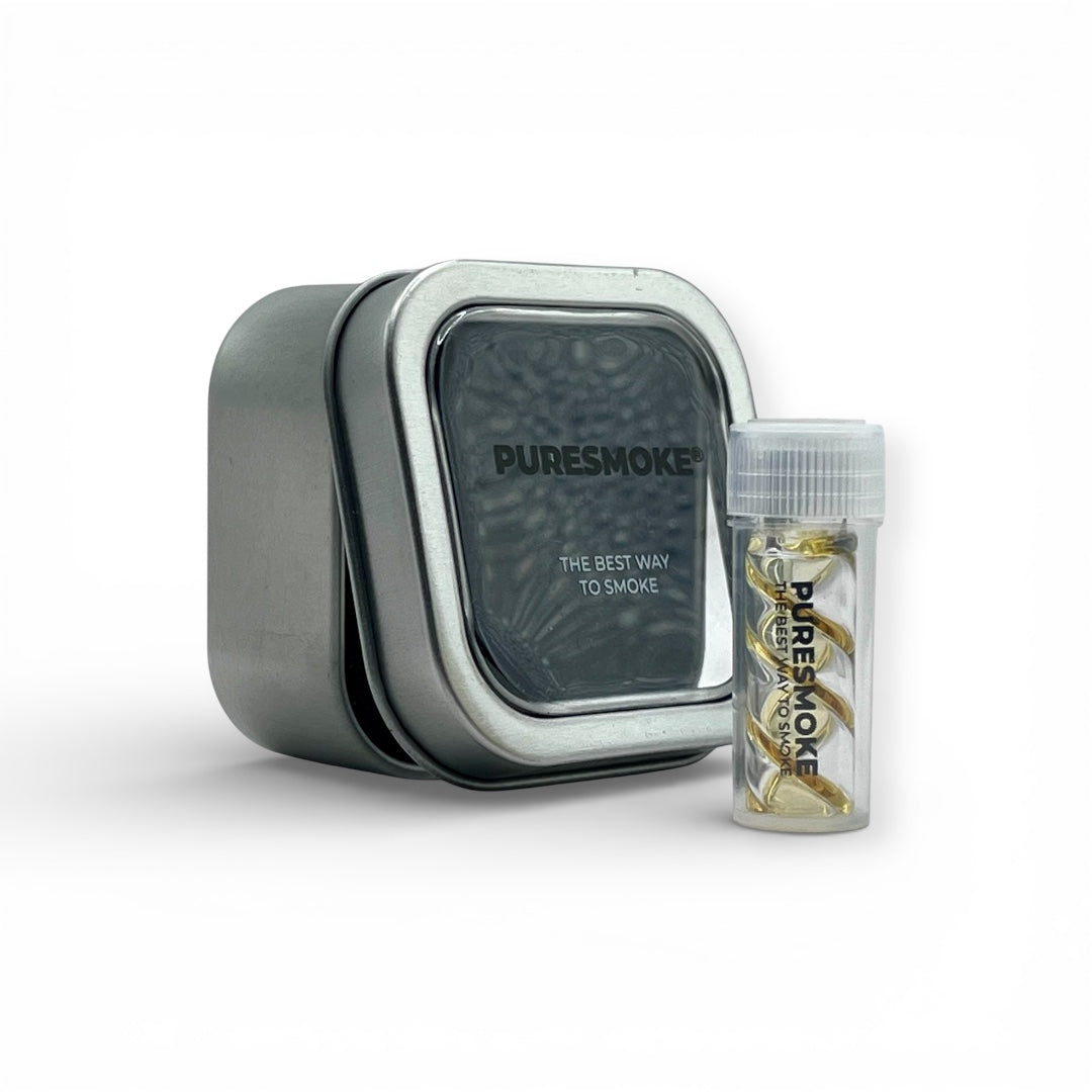 PURESMOKE Noodles Bottle Glasfilter | ⍉ 10/12mm | Golden Strip Amber - PURESMOKE Filters