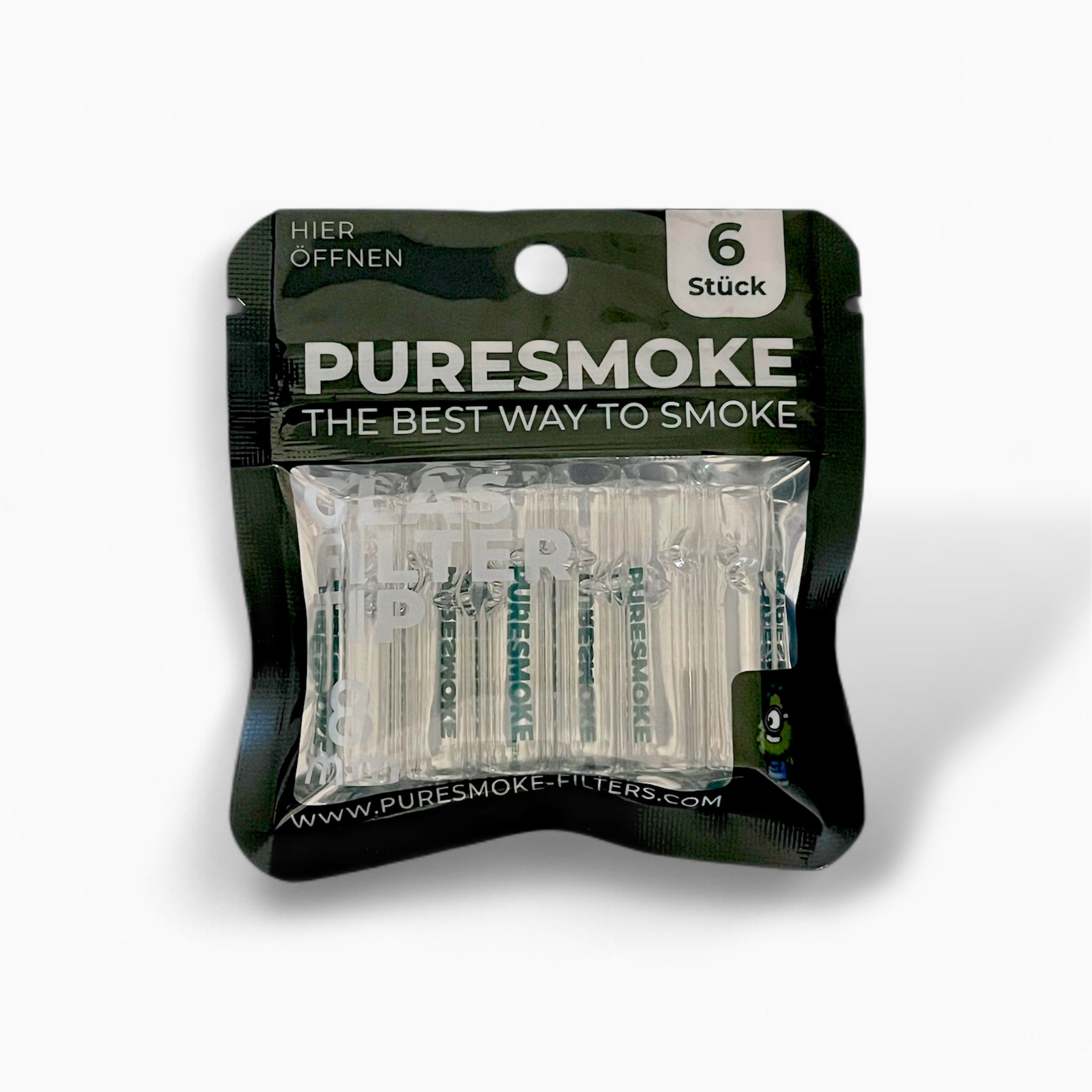 PURESMOKE 6er Pack 8mm „Two Stitches“ Glasfilter Tips - PURESMOKE Filters