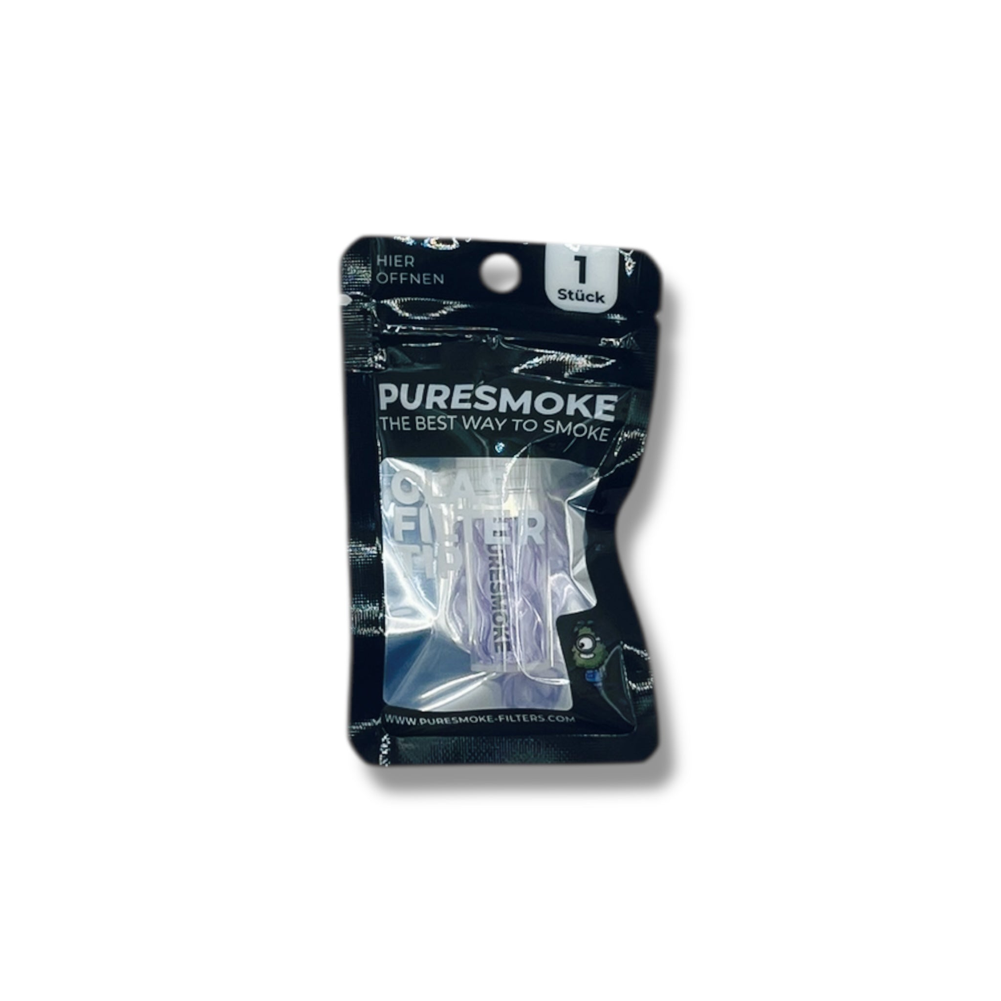 PURESMOKE 12mm Noodles Triangle Glasfilter Tip - Light Violett - PURESMOKE Filters
