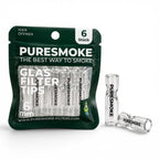PURESMOKE Two Stitches Glasfilter | 6er Pack ⍉ 6mm | Jelly Clear - PURESMOKE Filters