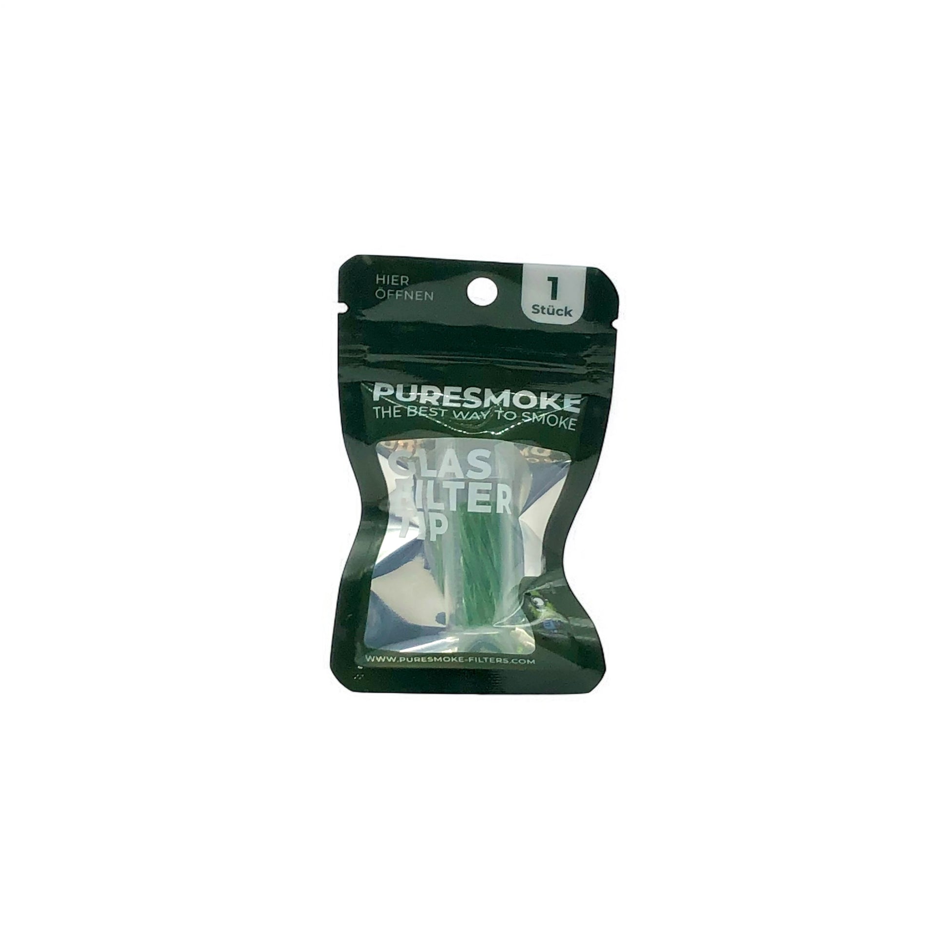 PURESMOKE 10mm Spiral Glasfilter Tip Green - PURESMOKE Filters