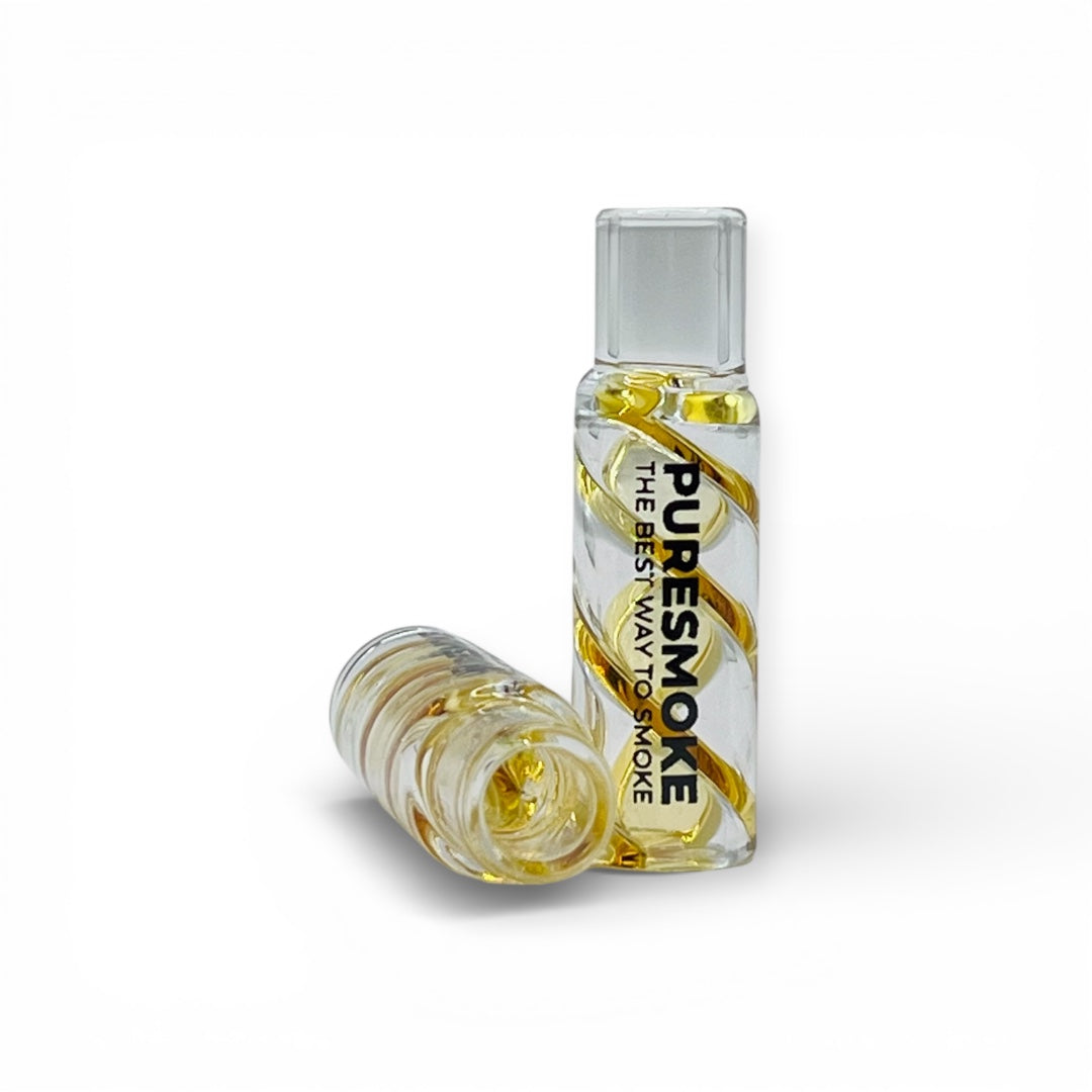 PURESMOKE Noodles Bottle Glasfilter | ⍉ 10/12mm | Golden Strip Amber PURESMOKE Filters