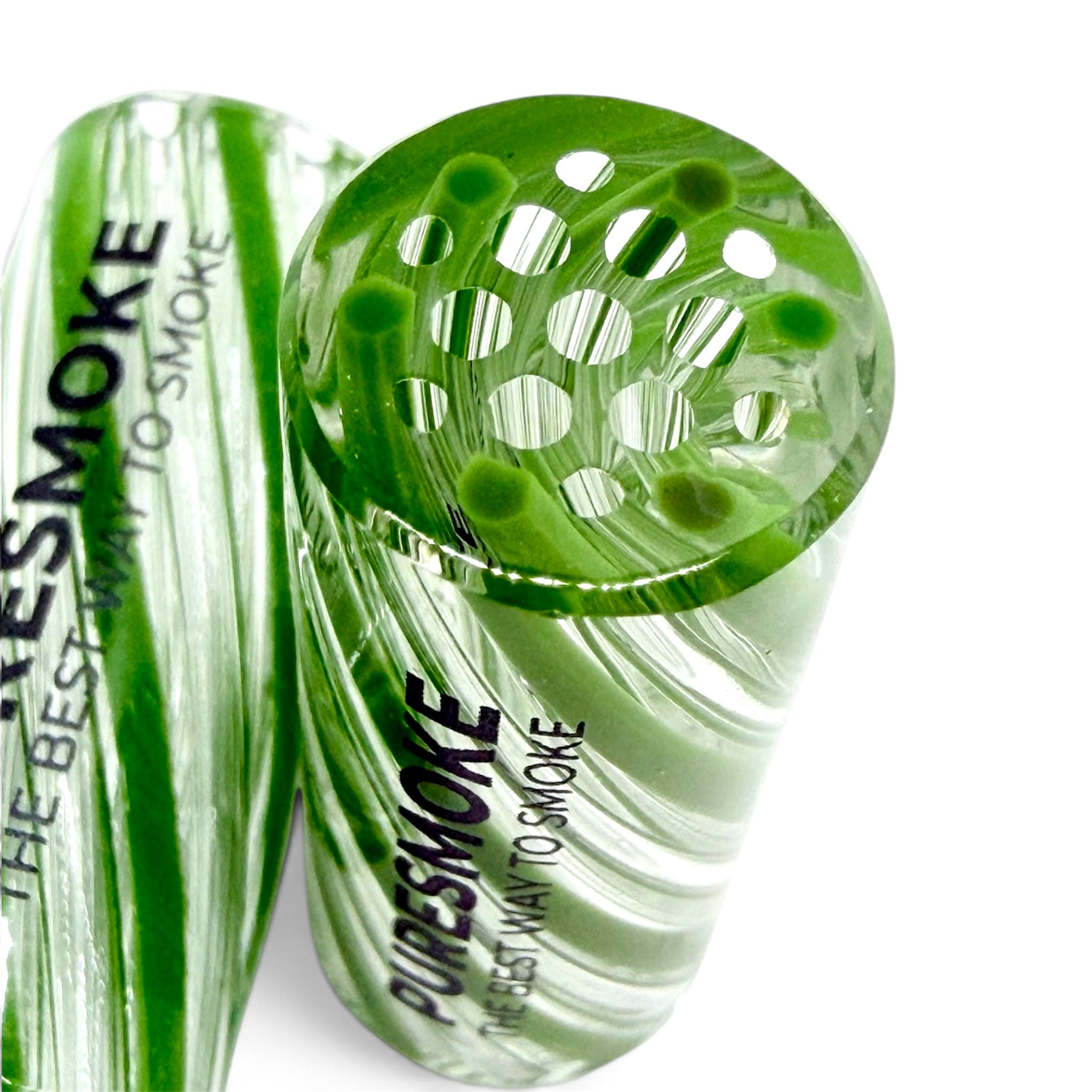 PURESMOKE Multihole Twist Glasfilter | ⍉ 12x30 mm | 13 Loch | Viridian