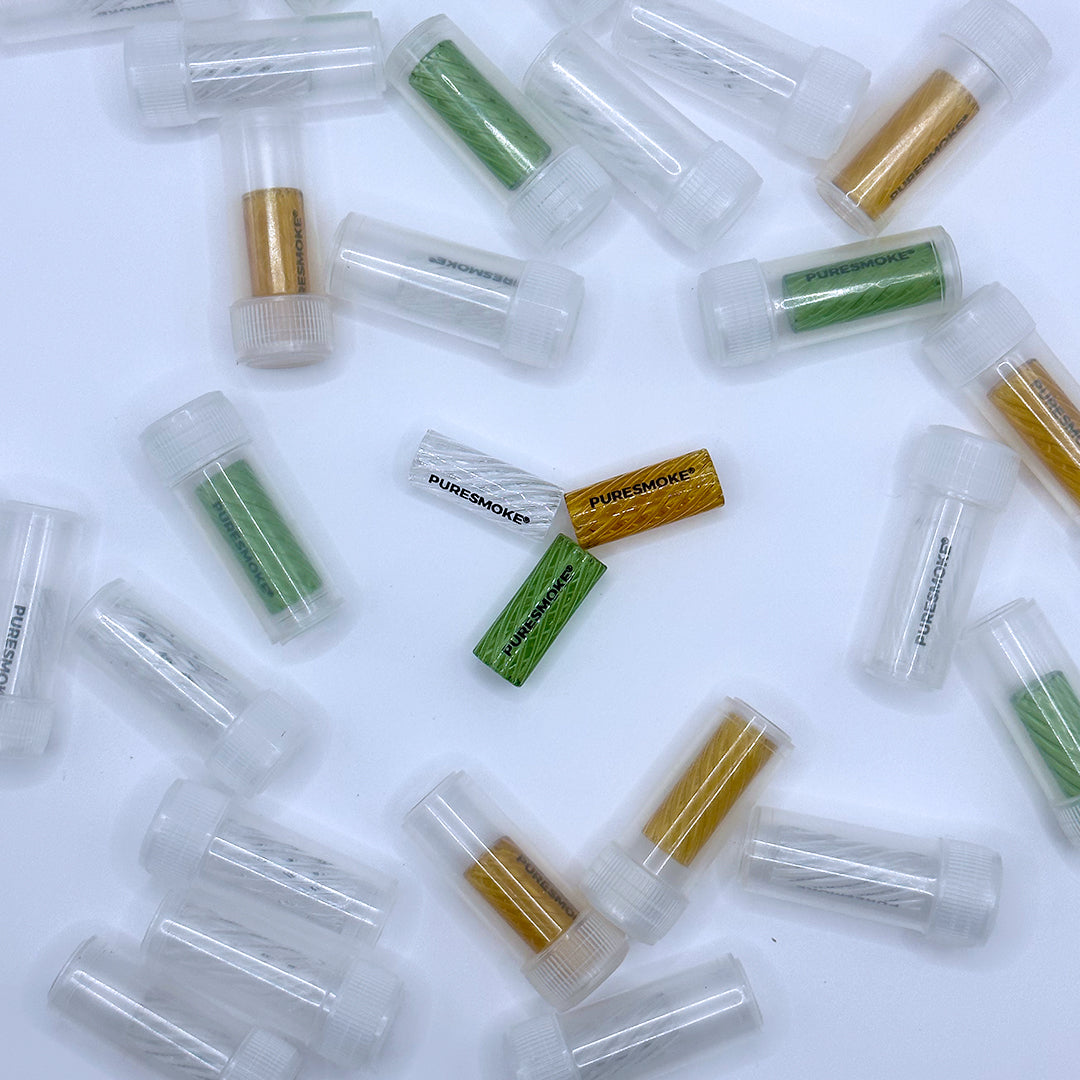 B-WARE 6er Pack Spiral Glasfilter Tips inkl. ToGo Röhrchen - PURESMOKE Filters