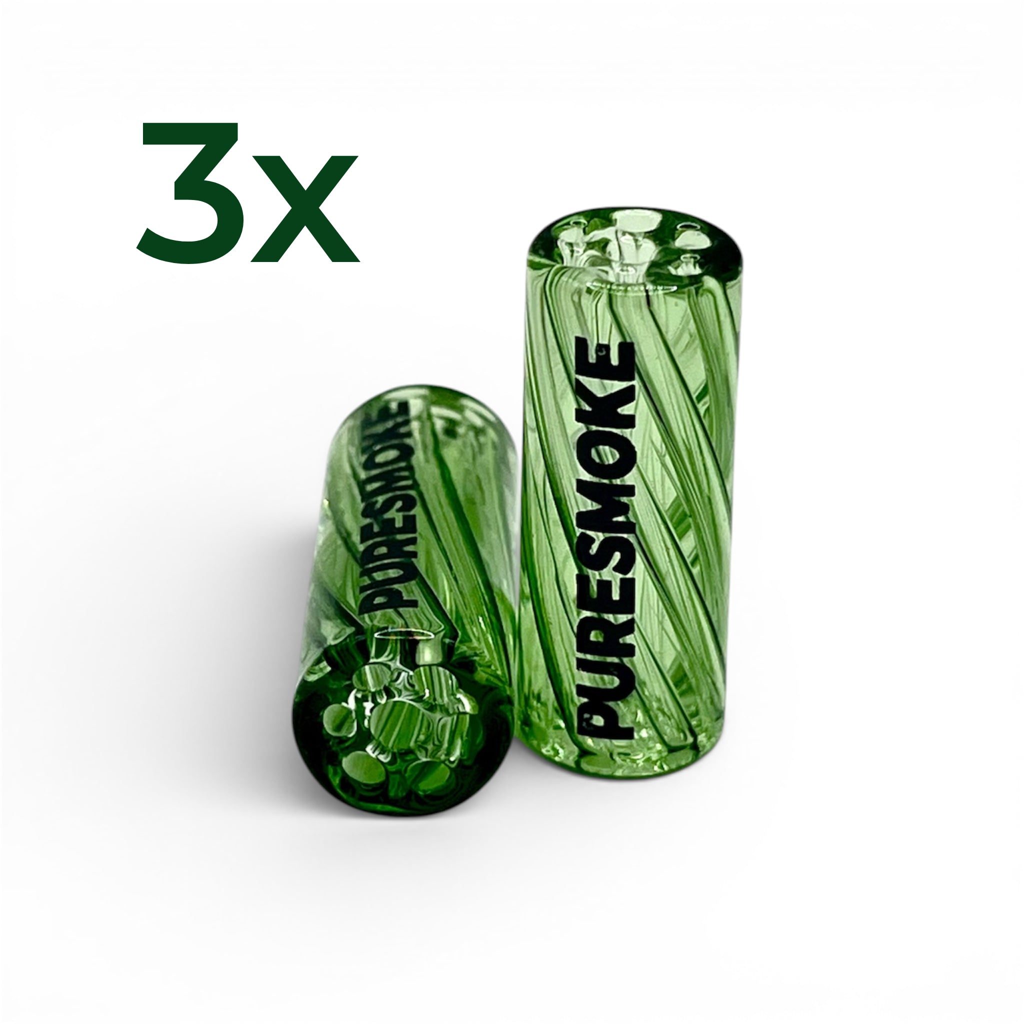 PURESMOKE 3er Pack Twist Glasfilter | 10mm | Crystal Moss - PURESMOKE Filters
