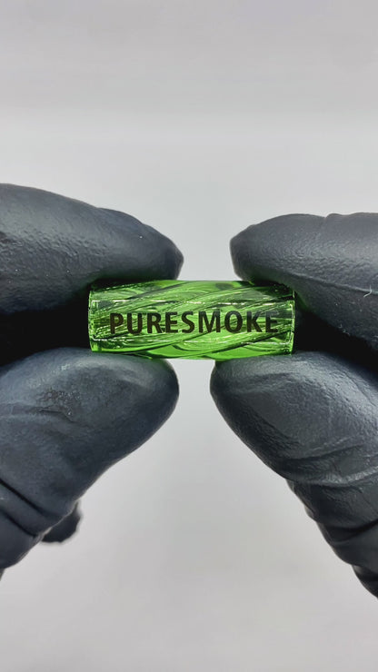 PURESMOKE 10mm Spiral Glass Filter Tip Green