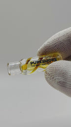 PURESMOKE Noodles Bottle Glass Filter | ⍉ 12 & 14mm | Golden Stripe Amber