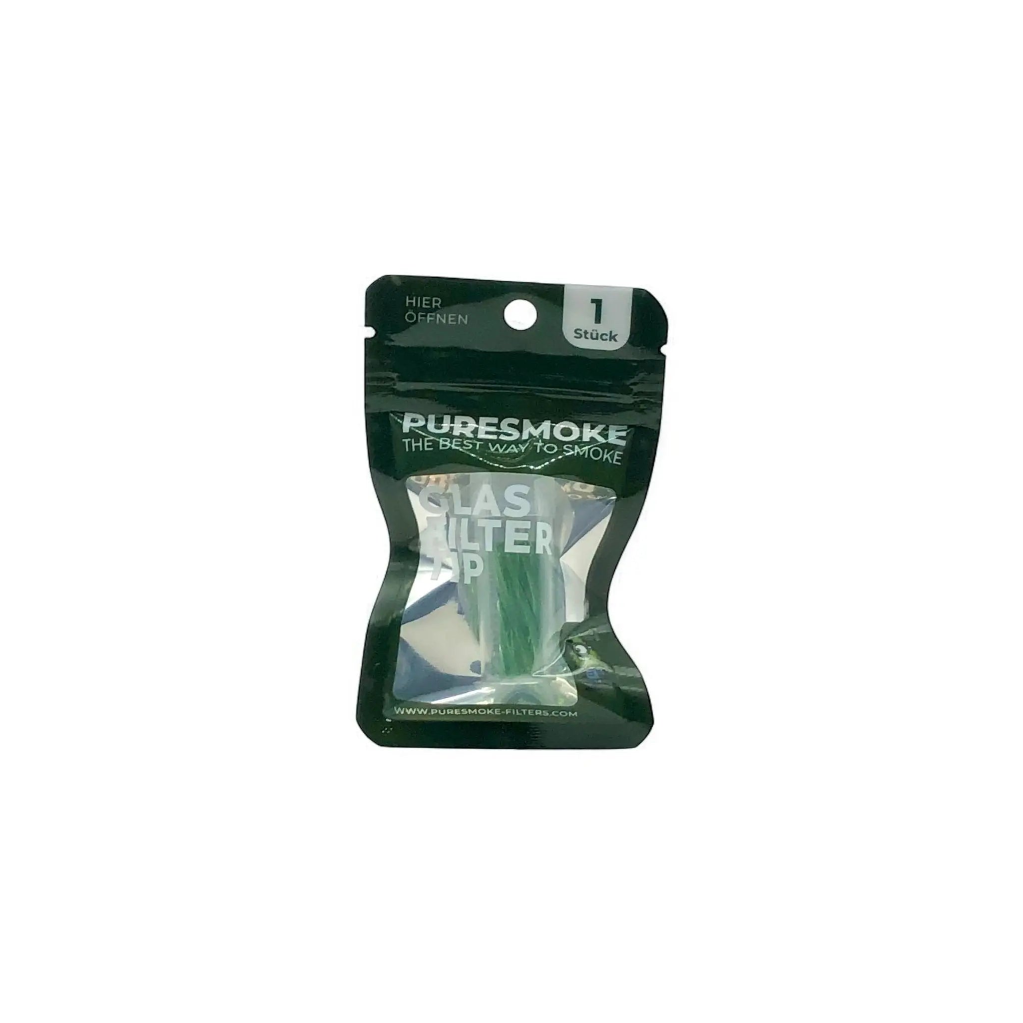 PURESMOKE 10mm Spiral Glasfilter Tip - Green PURESMOKE Filters