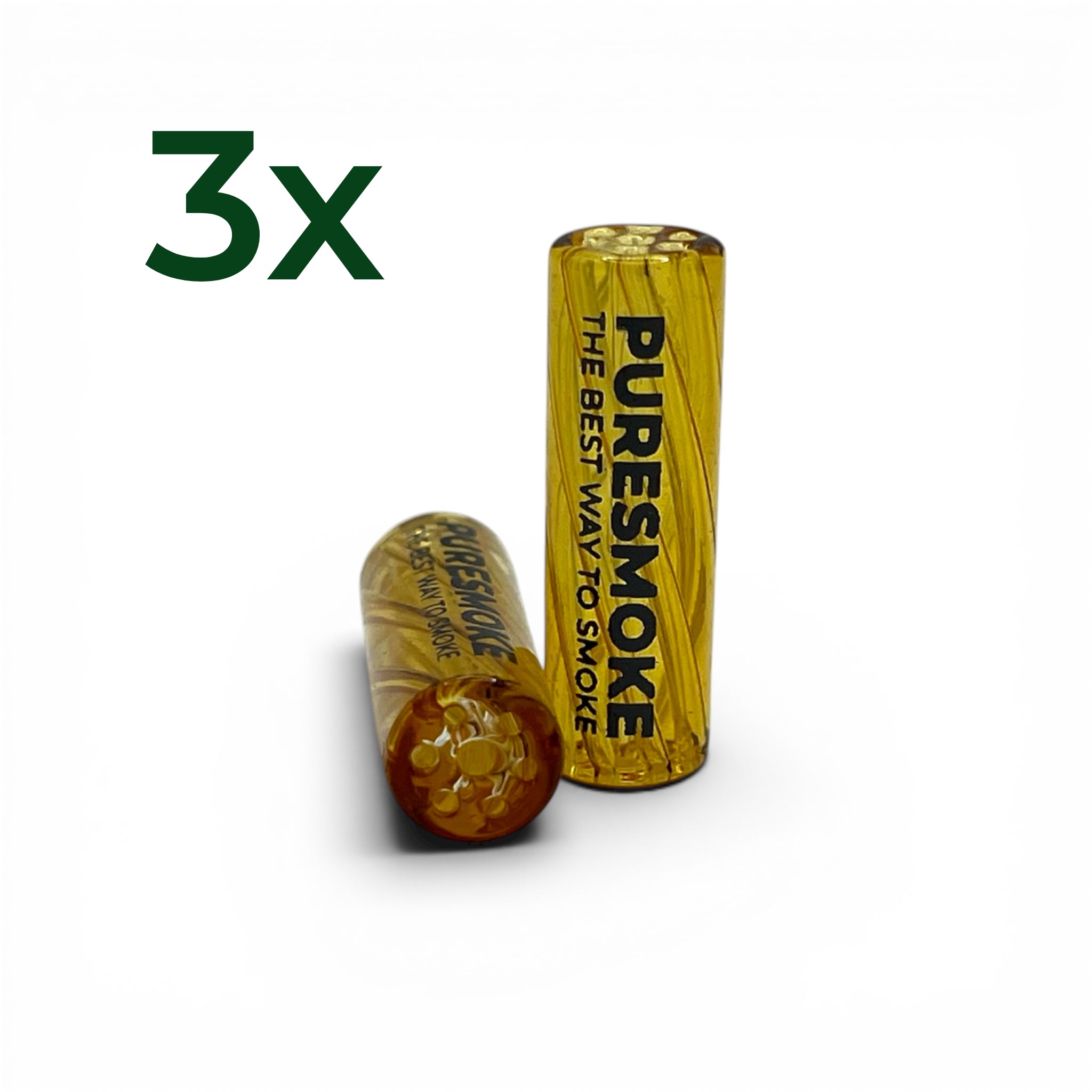 PURESMOKE 3er Pack Twist Glasfilter | ⍉ 8mm | Golden Amber - PURESMOKE Filters